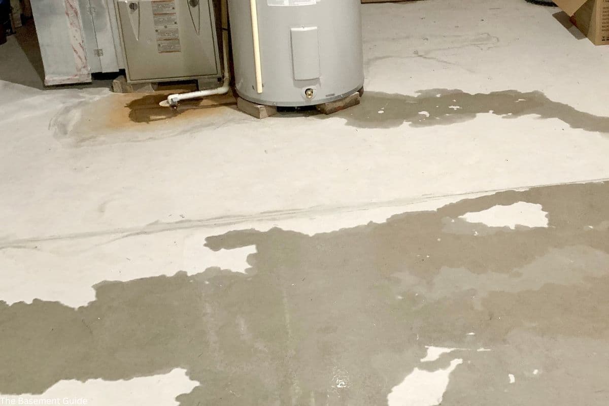 Flooded basement with standing water