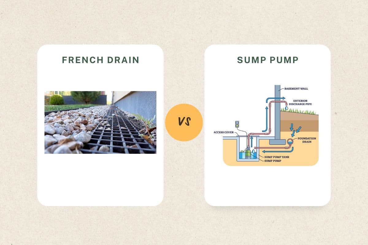 French drain and sump pump basement waterproofing comparison